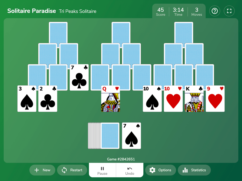 Solitaire Turn Three Green Felt