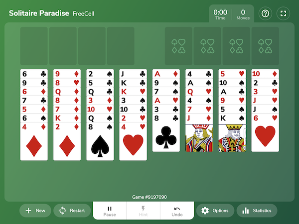 FreeCell Solitaire deal