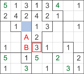 Suguru step-by-step example - step 6